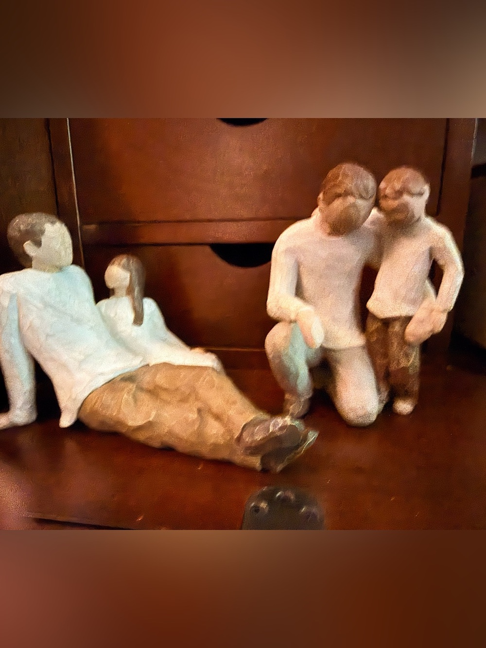 Willow Tree Family Sculptures in Cream and Brown